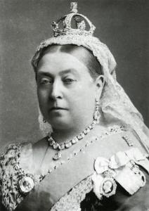 Photographie en noir et blanc de la Reine Victoria d'Angleterre