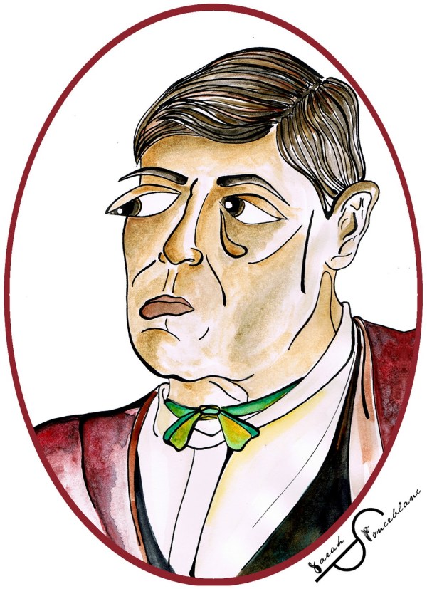 Ce dessin représente Marie Durochet. Elle porte les cheveux courts et des vêtements d'homme.