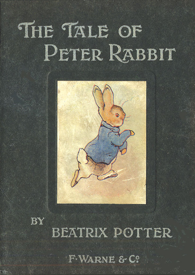 Cette image montre la couverture du livre de Beatrix Potter The Tale of Peter Rabbit