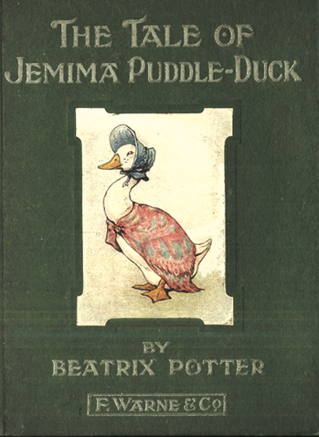 Cette image montre la couverture du livre de Beatrix Potter The Tale of Jemina Puddle Duck