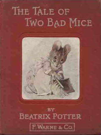 Cette image montre la couverture du livre de Beatrix Potter The Tale of Two Bad Mice